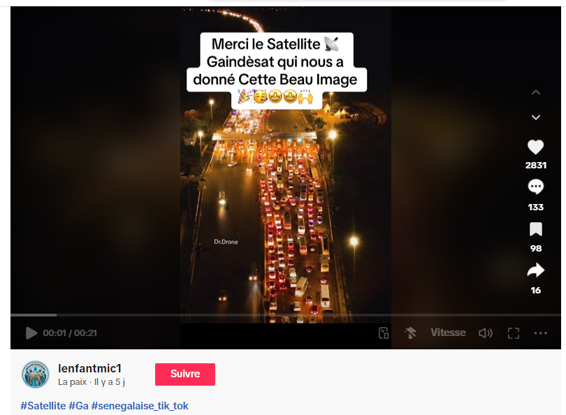 Ces images n'ont pas été prises par le satellite sénégalais GAINDESAT-1A