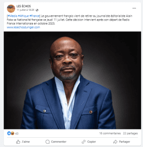 [Vérification] Non, le journaliste Alain Foka n’a pas perdu sa nationalité française