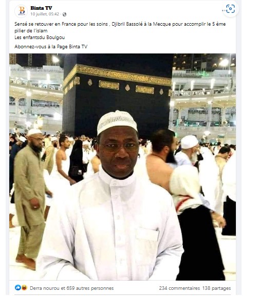 Faux, cette photo de Djibril Bassolé à la Mecque ne date pas de 2022